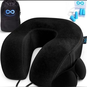 Everlasting Comfort Memory Foam Travel Pillow, Neck Rest & Accessories